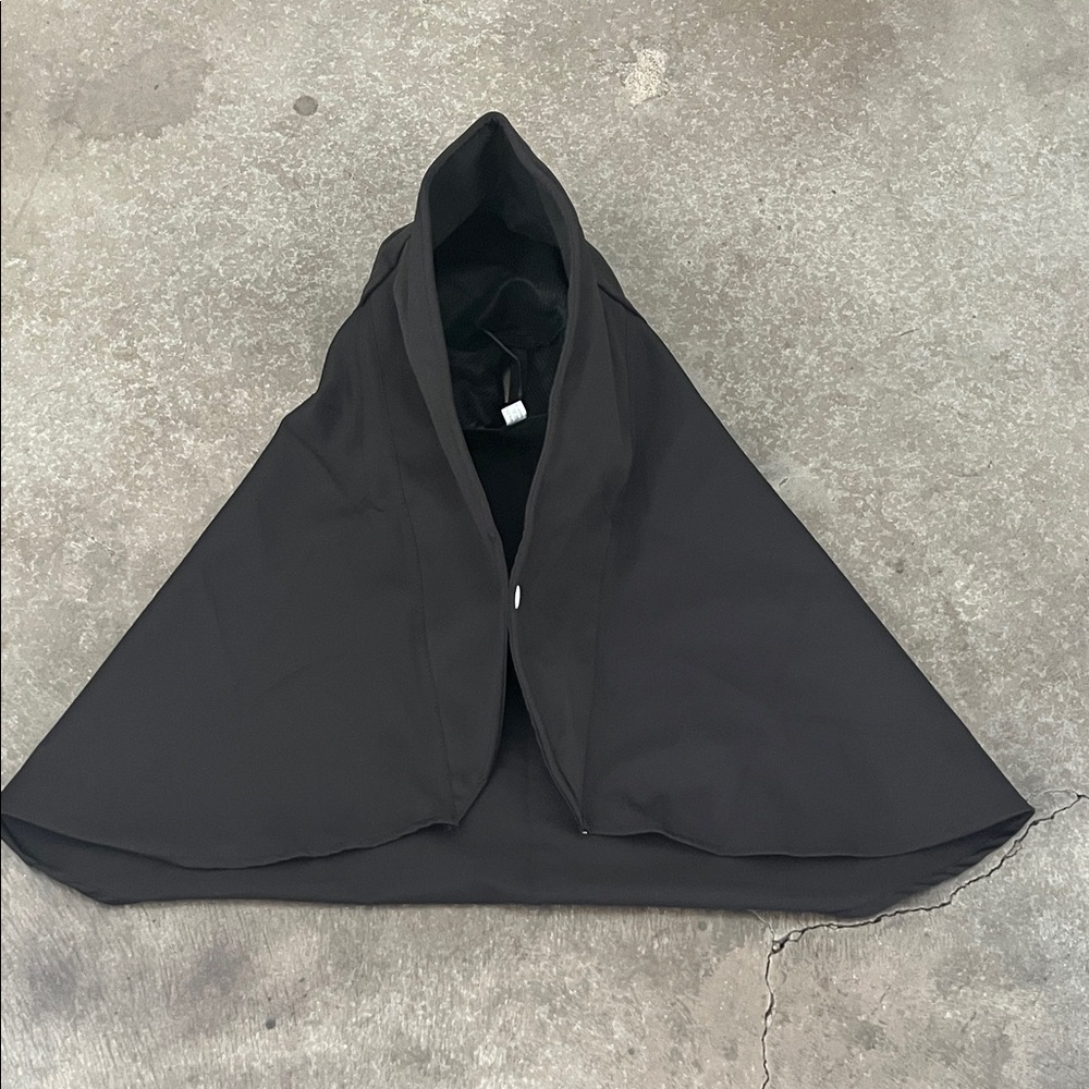 Women’s Black Hooded Cape Scarf - Minimal Hooded Wrap